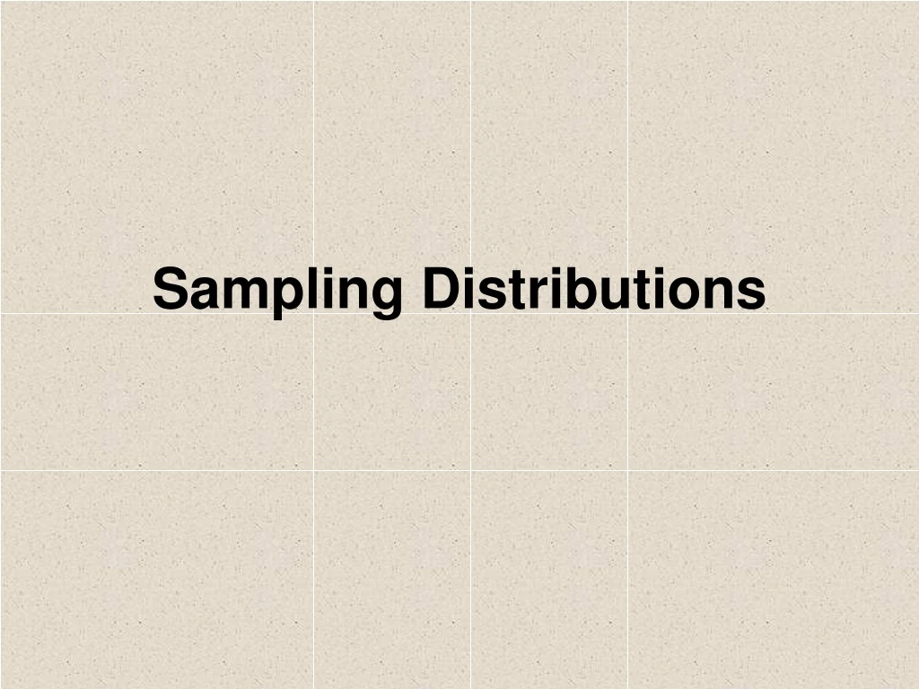 sampling distributions