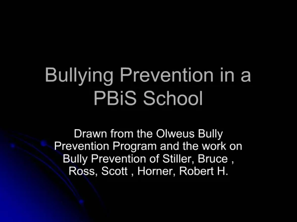 Bullying Prevention in a PBiS School
