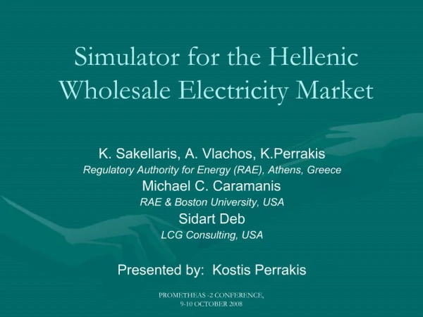 Simulator for the Hellenic Wholesale Electricity Market