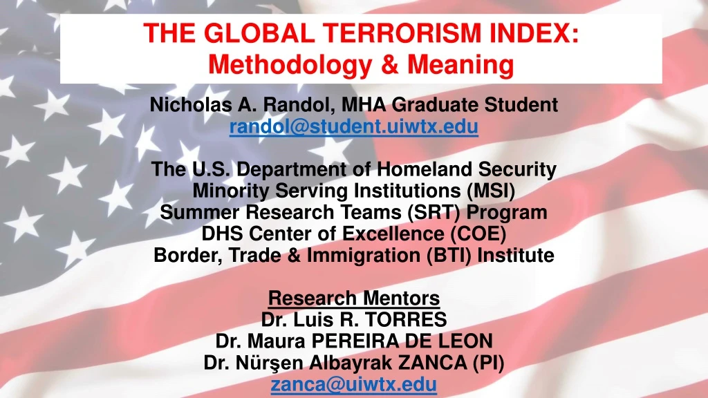 the global terrorism index methodology meaning