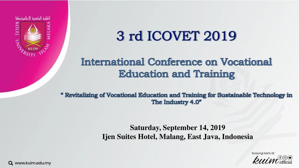 3 rd icovet 2019 international conference
