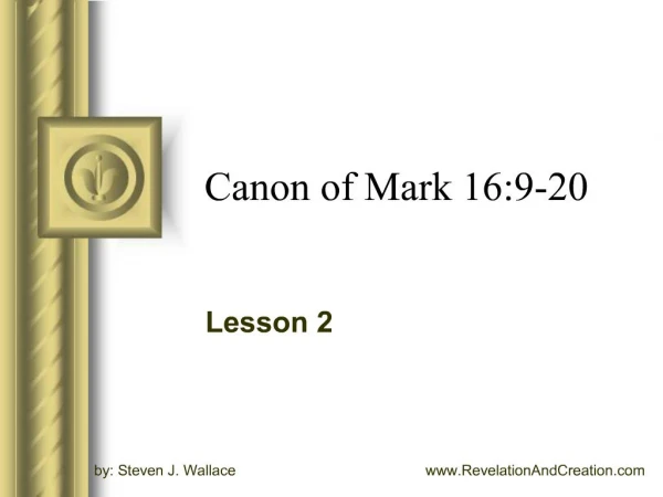 Canon of Mark 16:9-20