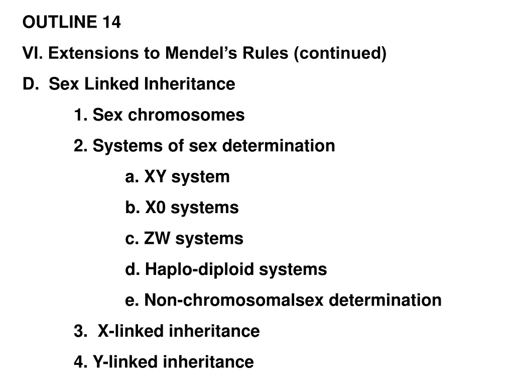 outline 14 vi extensions to mendel s rules