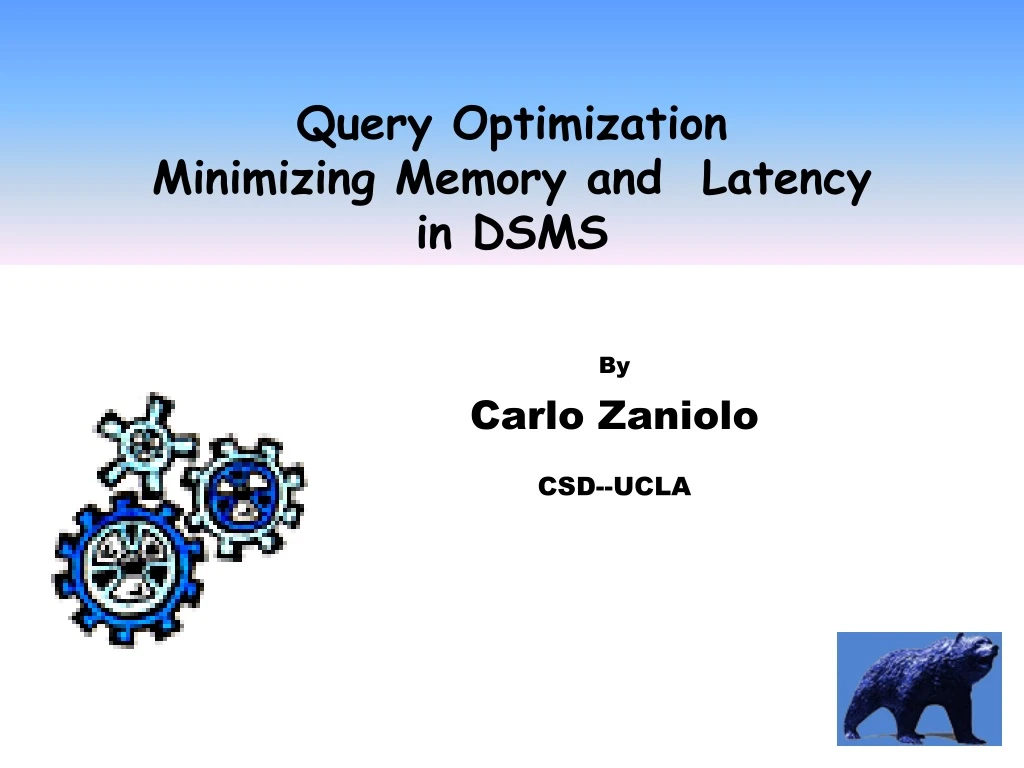 query optimization minimizing memory and latency in dsms