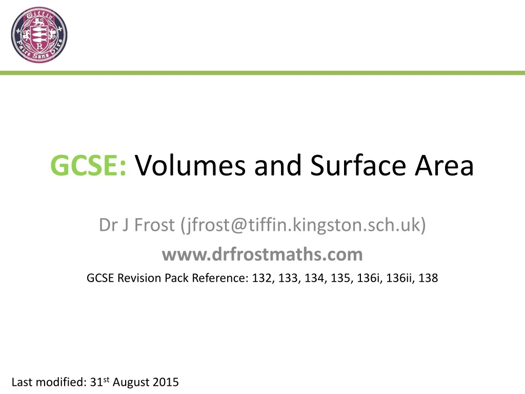 gcse volumes and surface area