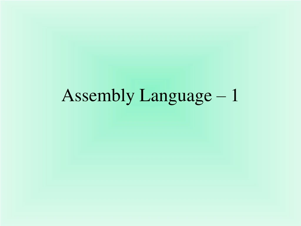 assembly language 1