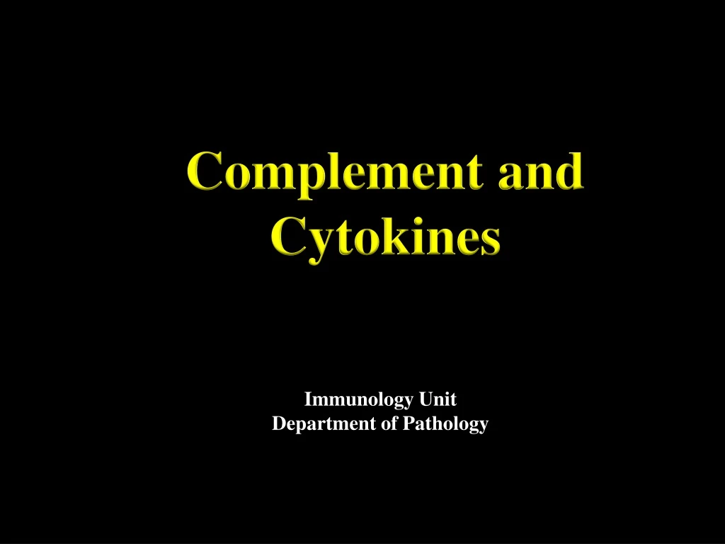 complement and cytokines