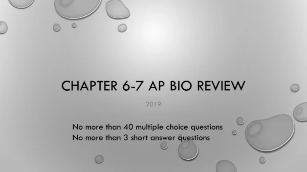 Chapter 6-7 AP Bio Review