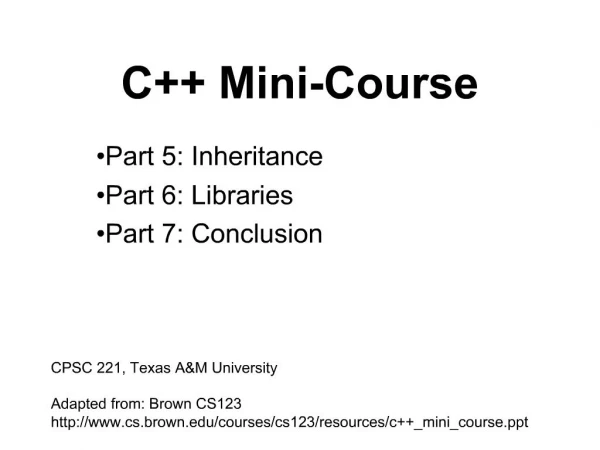 C Mini-Course