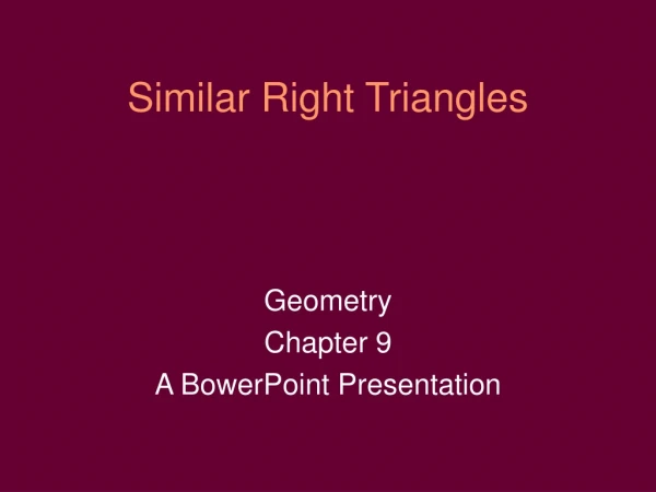 Similar Right Triangles