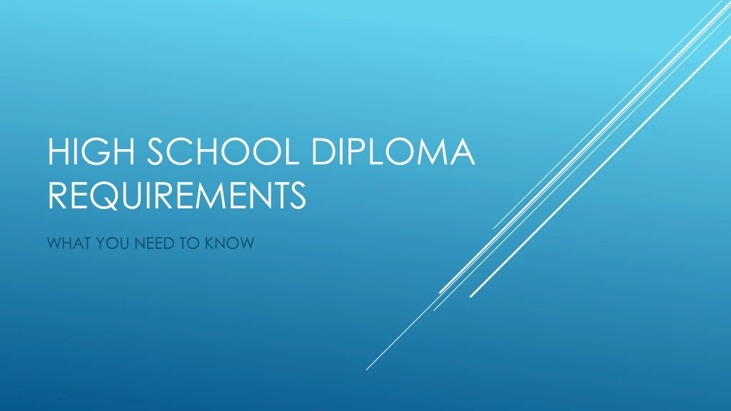 high school diploma requirements