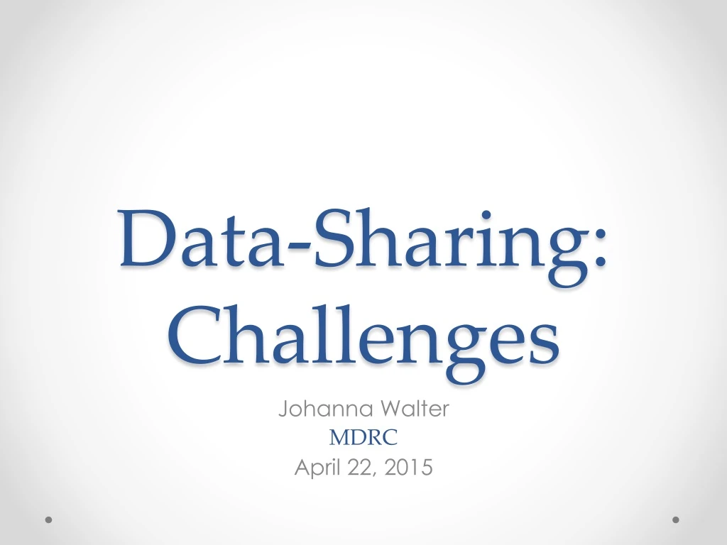 data sharing challenges