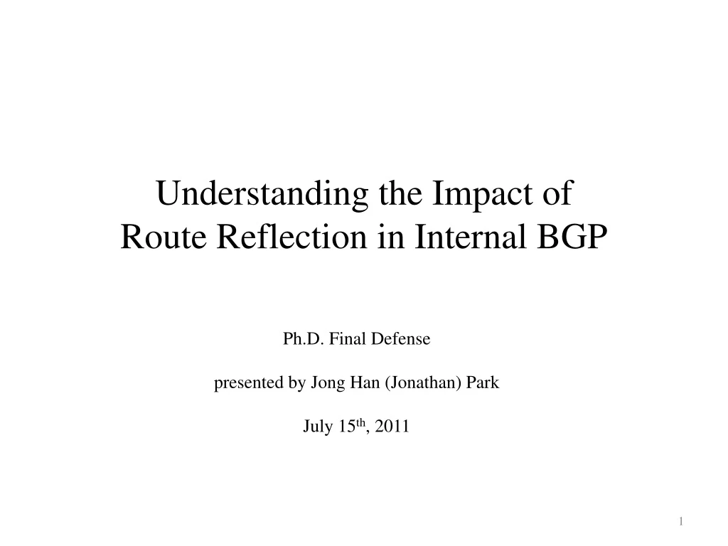 understanding the impact of route reflection in internal bgp
