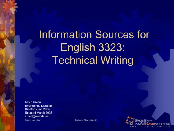 Information Sources for English 3323: