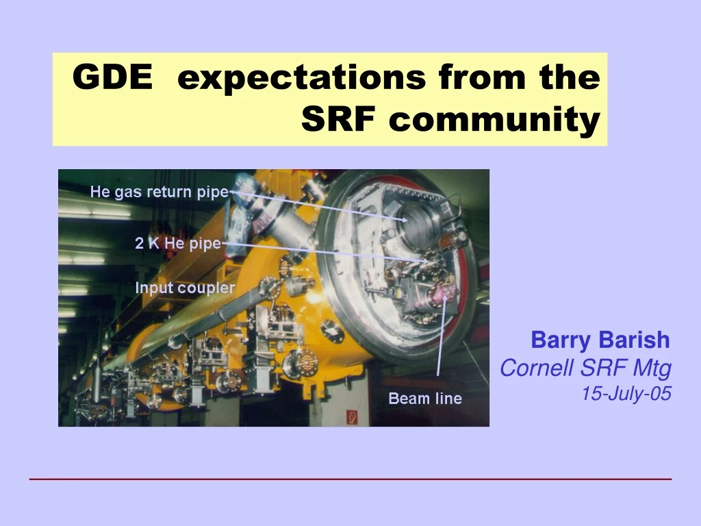 gde expectations from the srf community