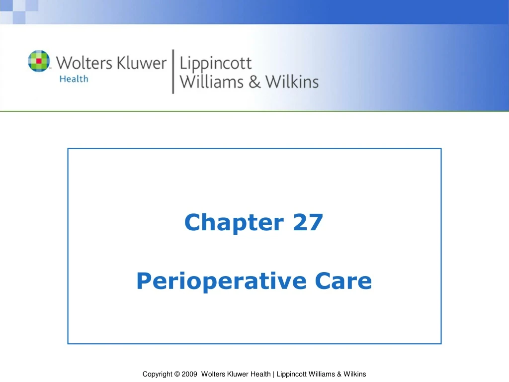 chapter 27 perioperative care