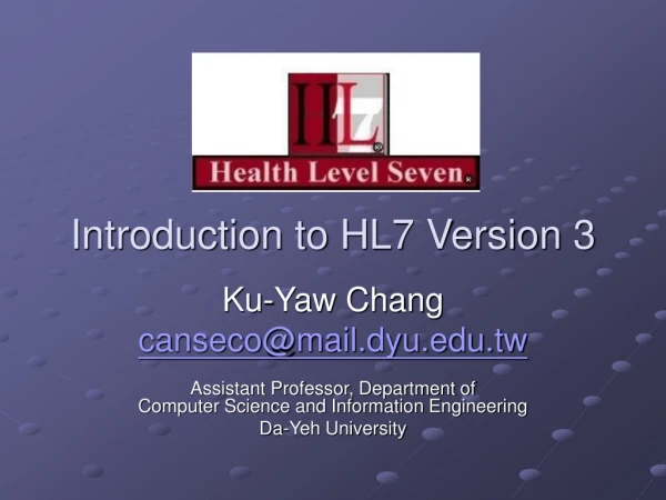 Introduction to HL7 Version 3