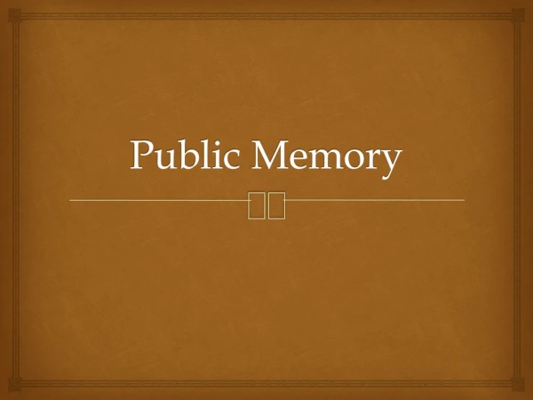 Public Memory