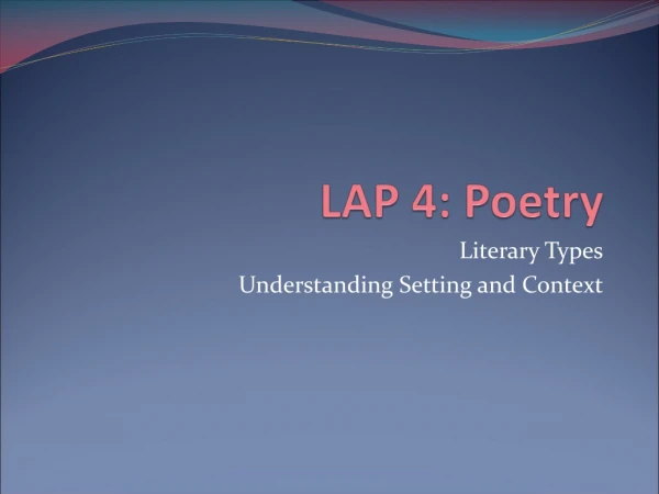 LAP 4: Poetry