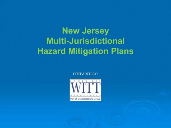 New Jersey Multi-Jurisdictional Hazard Mitigation Plans