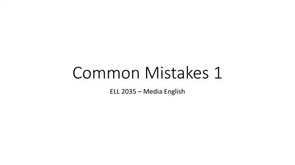 Common Mistakes 1