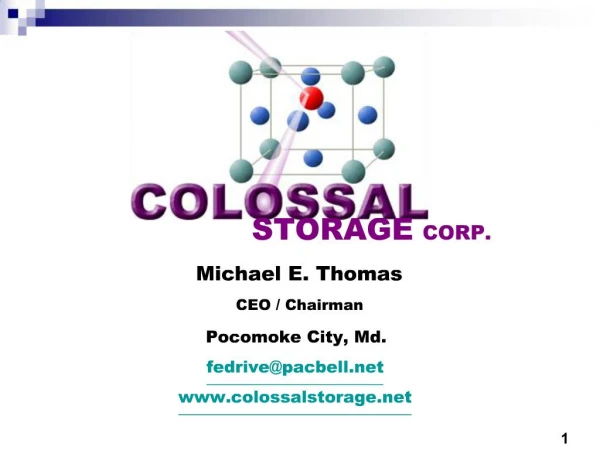 STORAGE CORP.