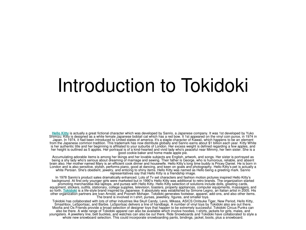 introduction to tokidoki