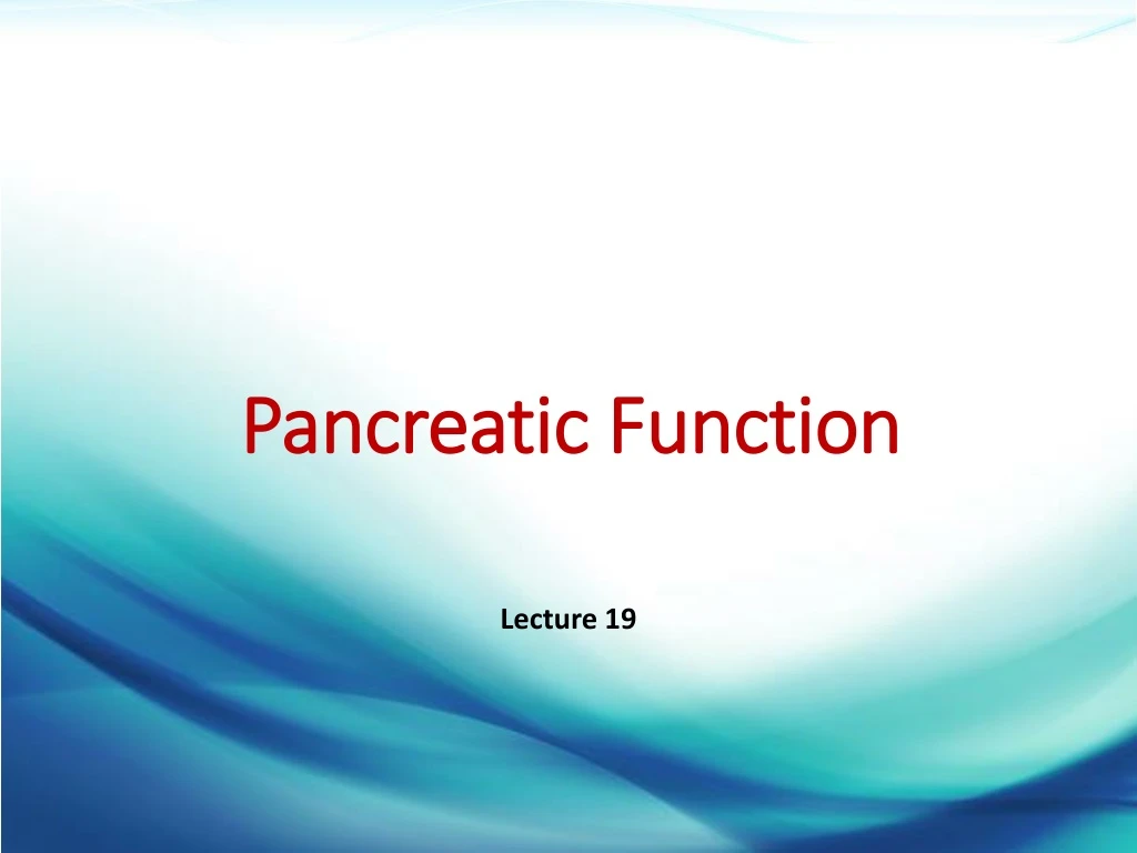 pancreatic function