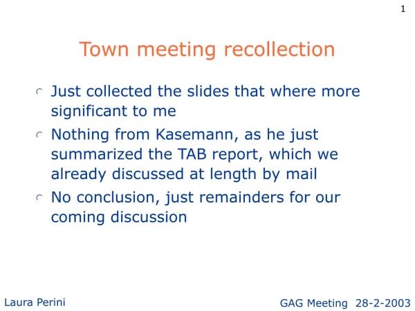 Town meeting recollection