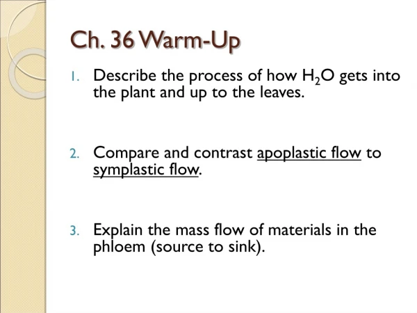 Ch. 36 Warm-Up