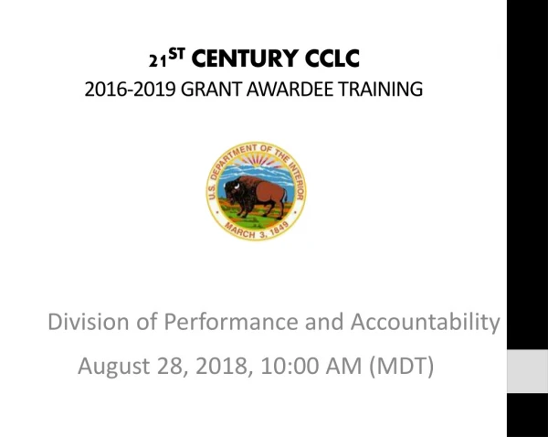 21 st century cclc 2016-2019 grant awardee training