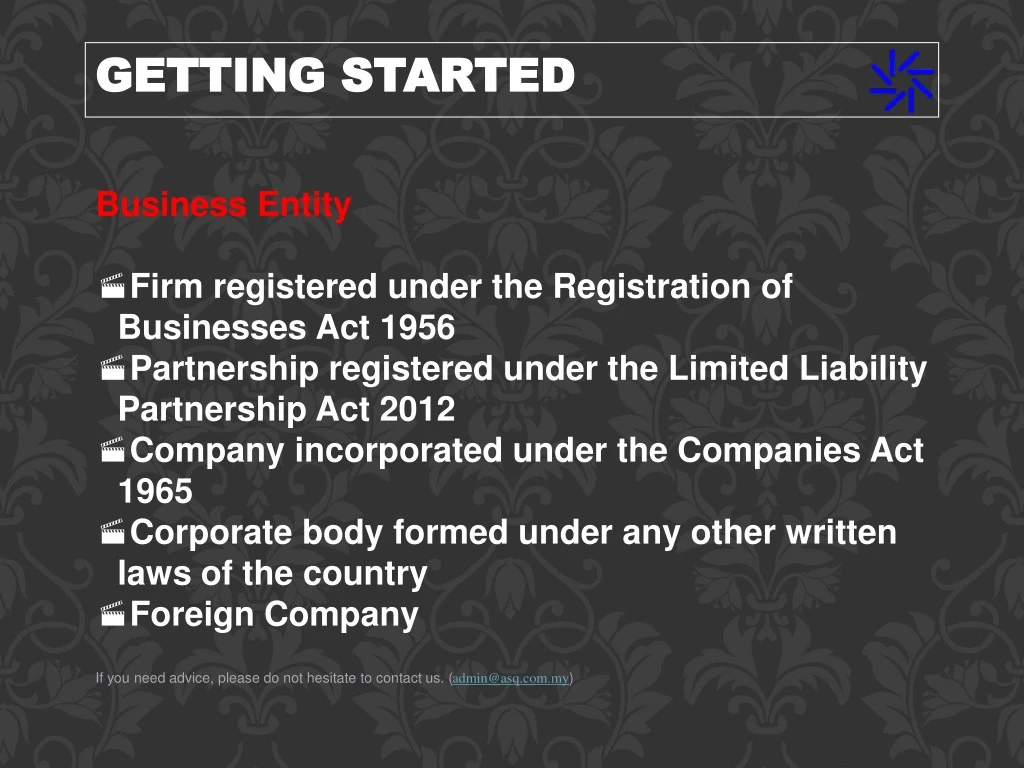 business entity firm registered under