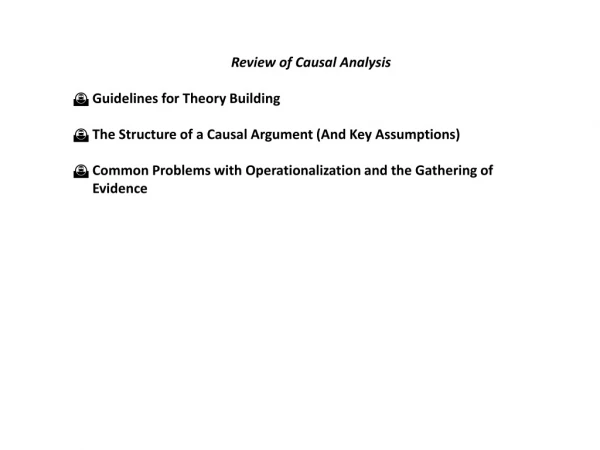 Review of Causal Analysis Guidelines for Theory Building