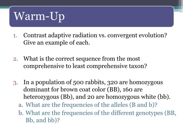 contrast adaptive radiation vs convergent