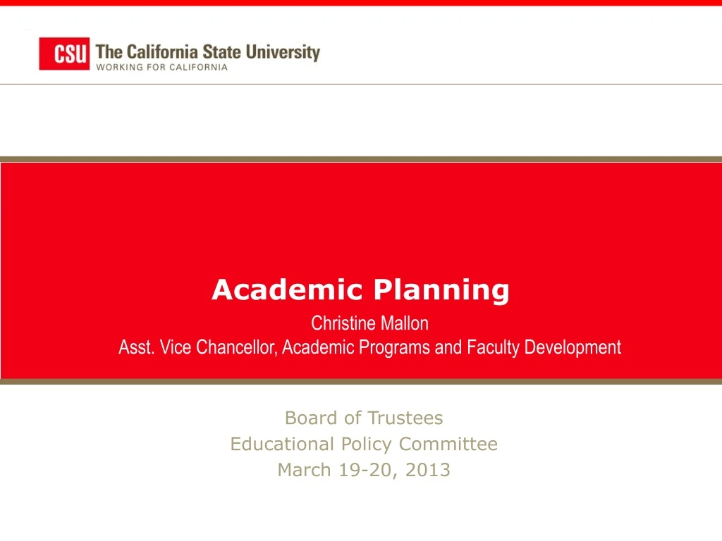 academic planning