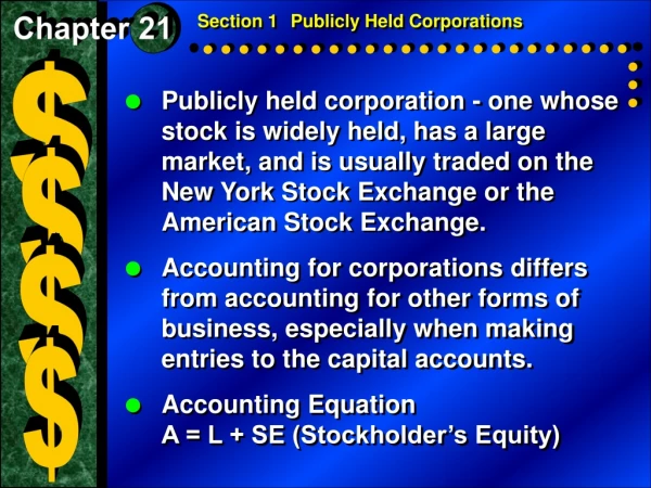 Section 1	Publicly Held Corporations