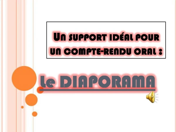 Un support id al pour un compte-rendu oral :