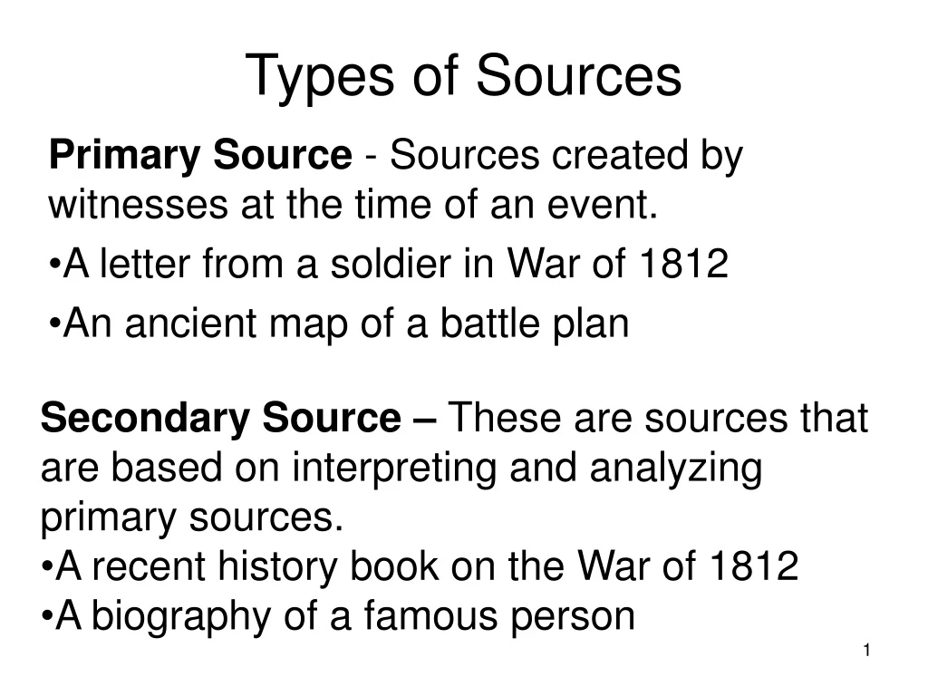 types of sources