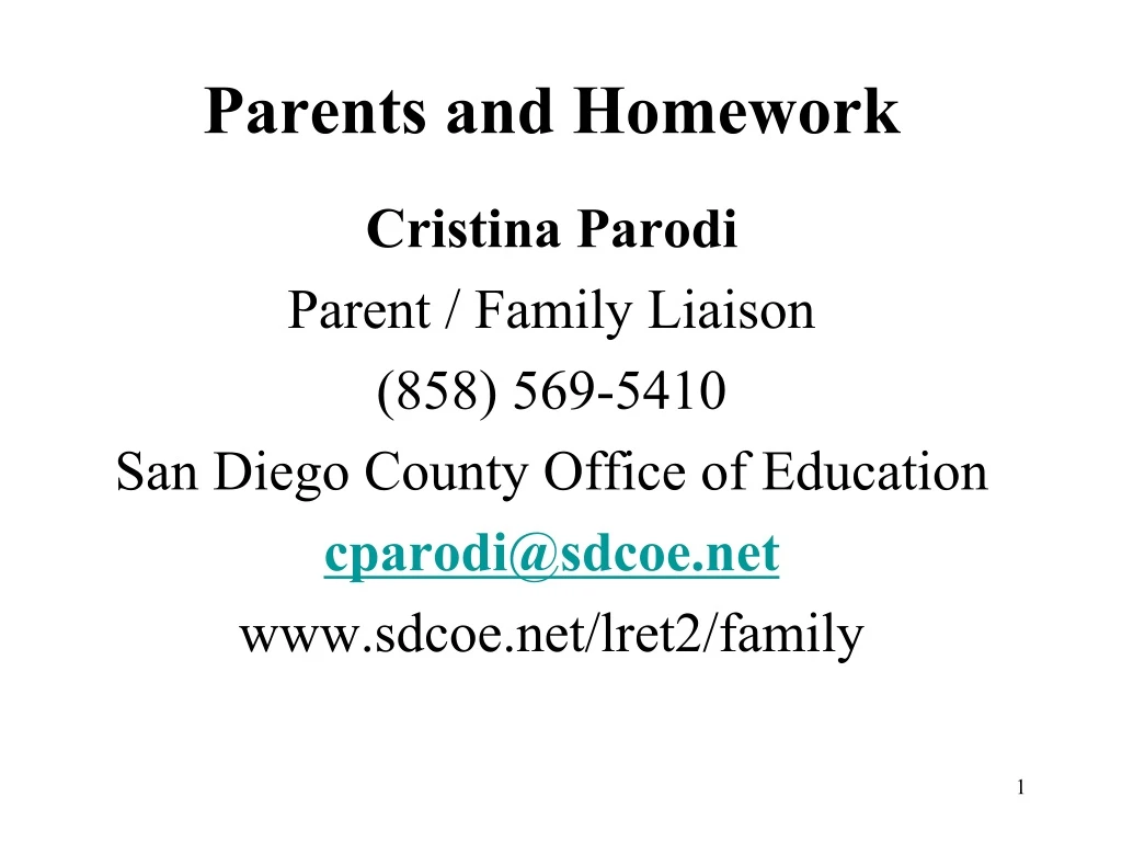 parents and homework