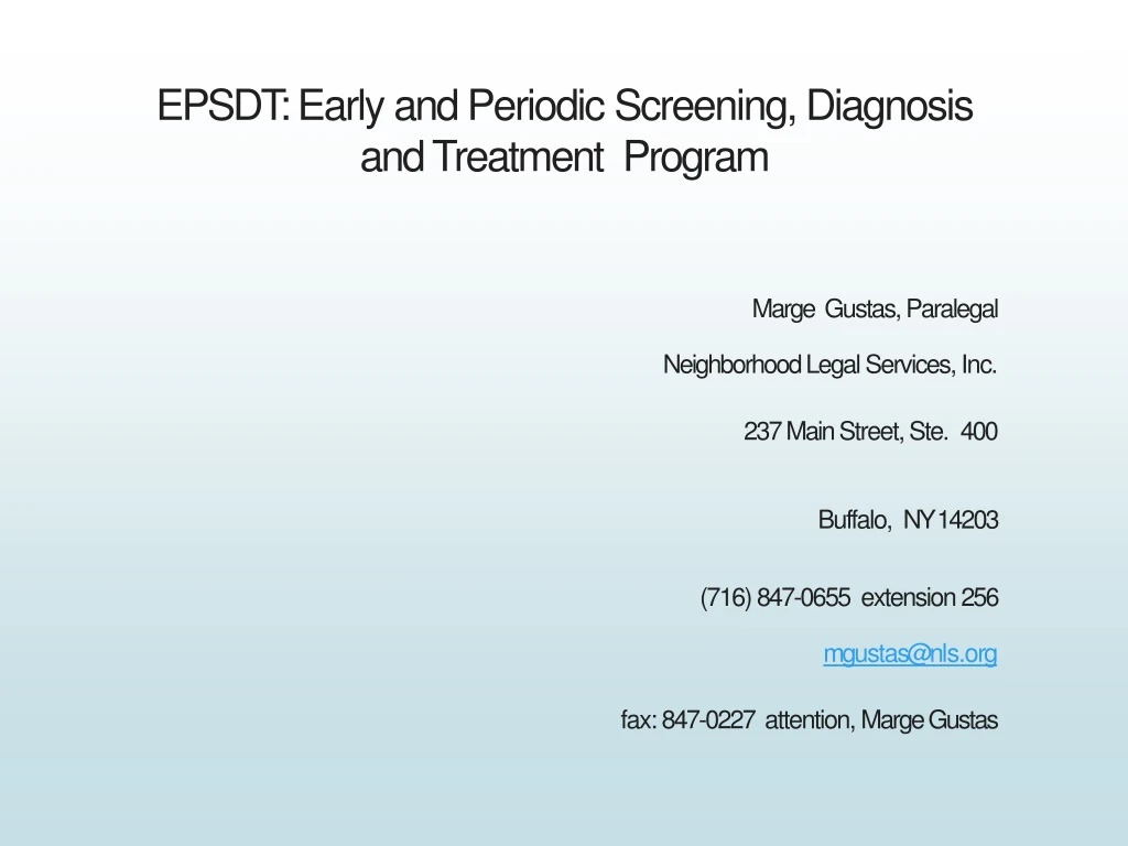 epsdt early and periodic screening diagnosis and treatment program