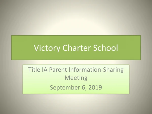 Victory Charter School