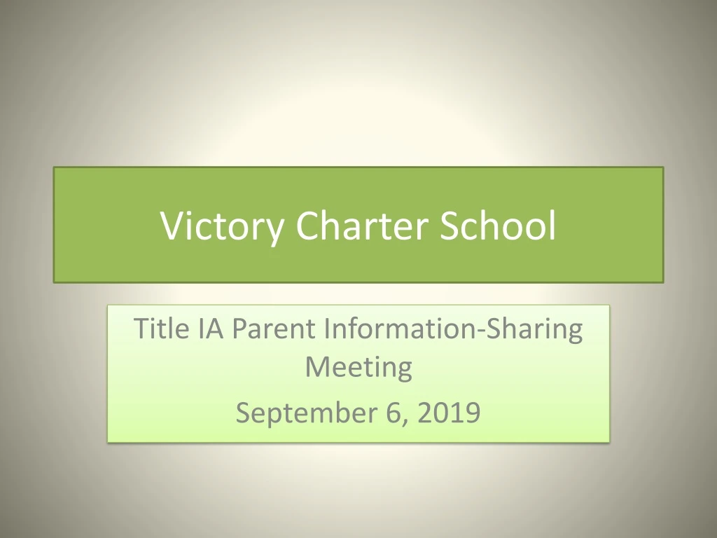 victory charter school