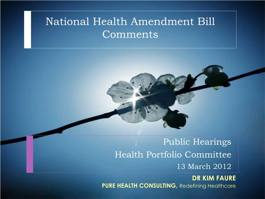 national health amendment bill comments