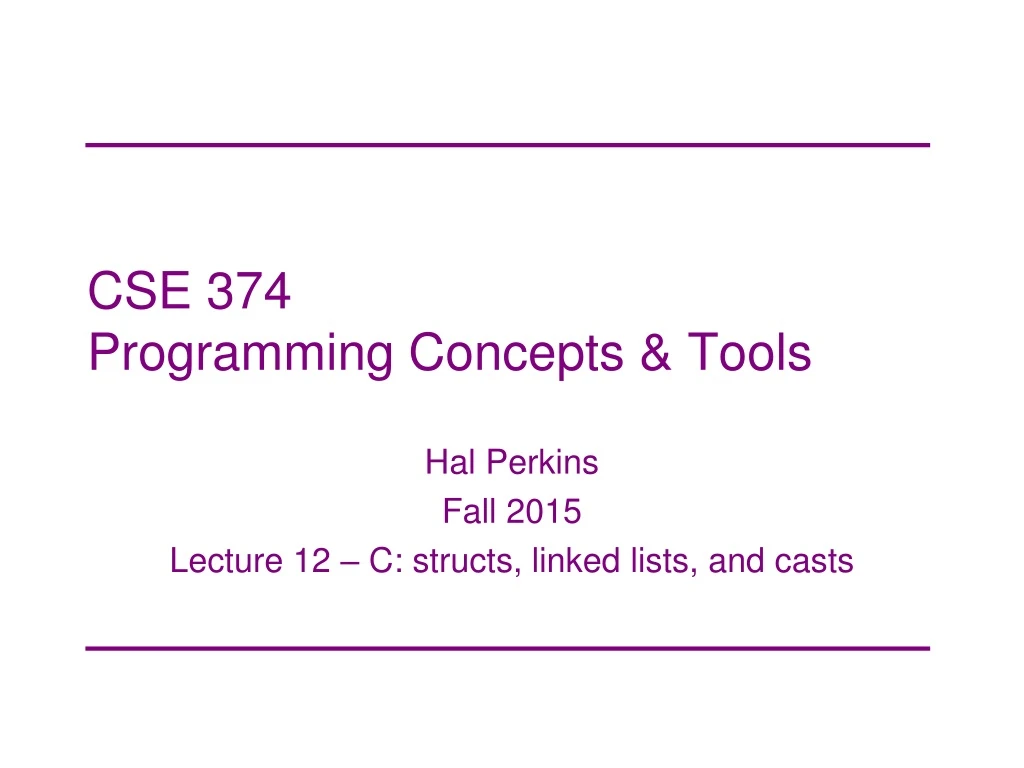 cse 374 programming concepts tools