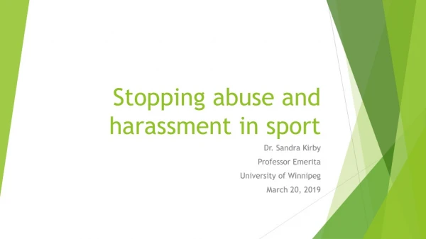 Stopping abuse and harassment in sport