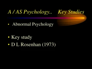 A / AS Psychology.. Key Studies - slide 1