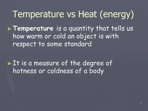 Temperature vs Heat energy