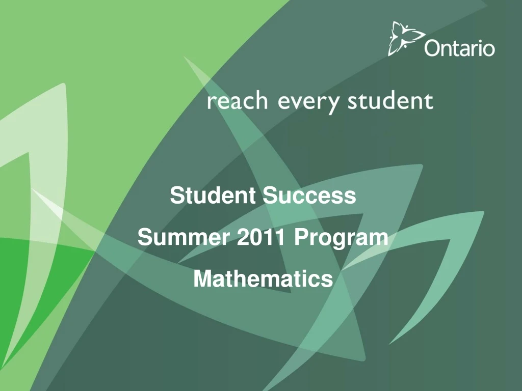 student success 2011 summer program name of your