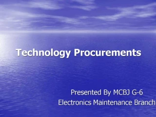 Technology Procurements - slide 1