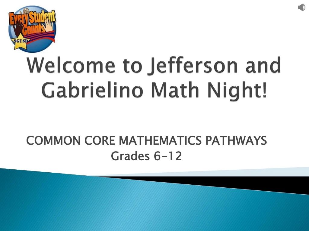 welcome to jefferson and gabrielino math night
